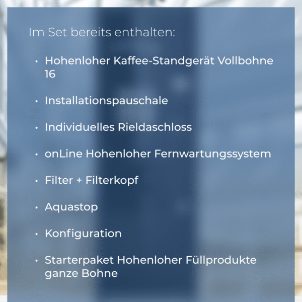 Hohenloher Kaffee-Standgerät Vollbohne 16 Set – Bild 2