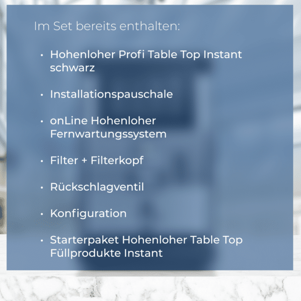 Hohenloher Profi Table Top Instant schwarz Set – Bild 2