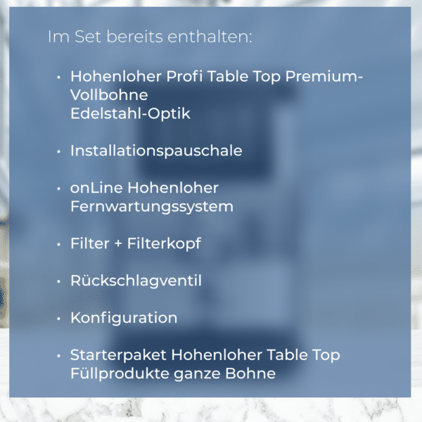 Hohenloher Profi Table Top Premium-Vollbohne Edelstahl-Optik Set – Bild 2