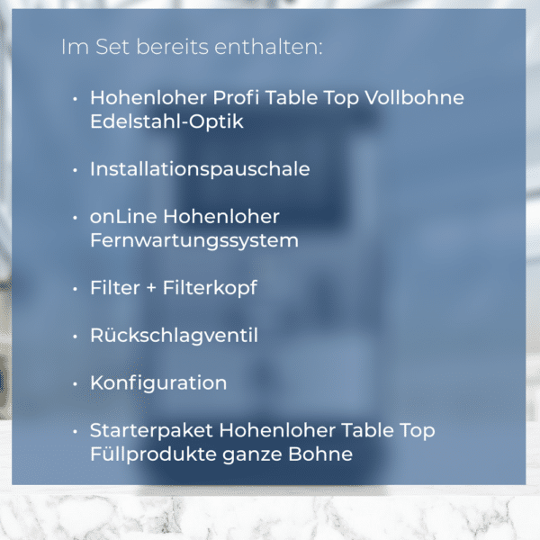 Hohenloher Profi Table Top Vollbohne Edelstahl-Optik Set – Bild 2